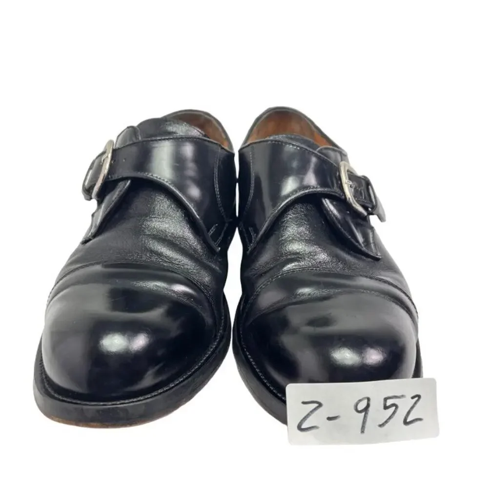 Casual Fridays Shoes Men's Size 11.5 M Black Leather Single Strap Monk Cap Toe